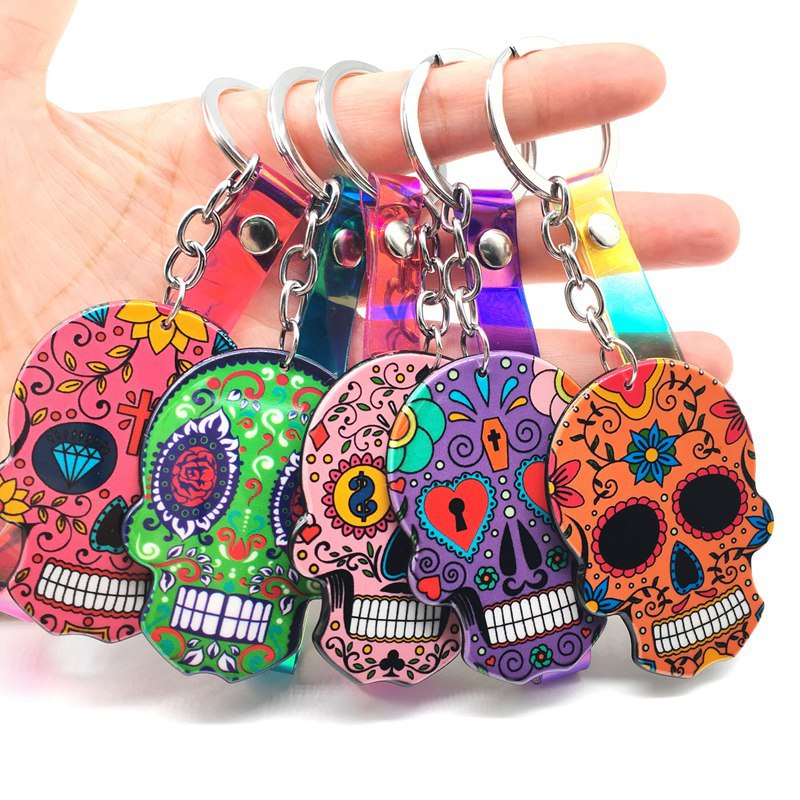 Wholesale Day of the Dead Skull Mexican Calavera Acrylic Keychain